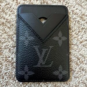 Louis Vuitton Black Leather Card Sleeve